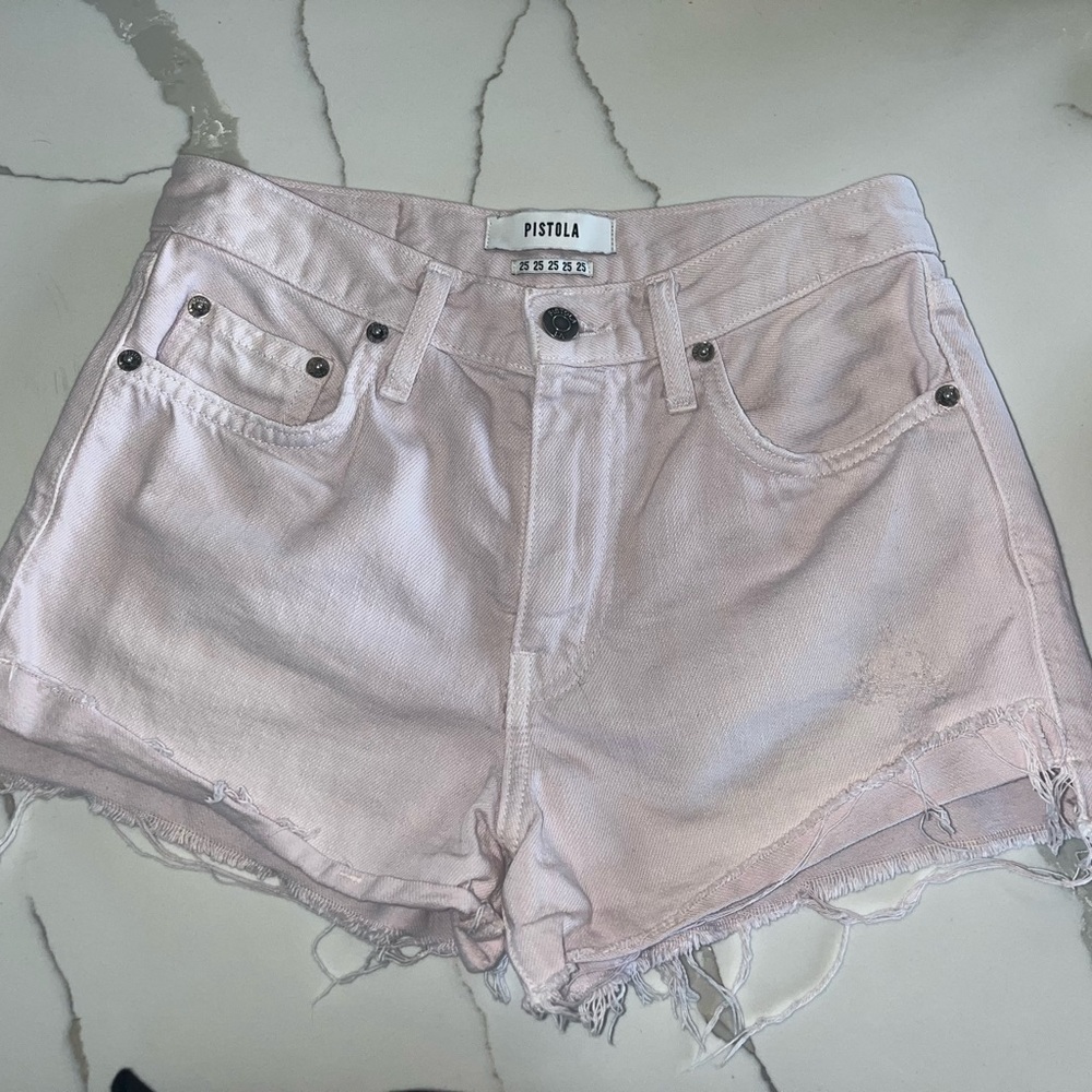 Pistola Pale Pink denim shorts